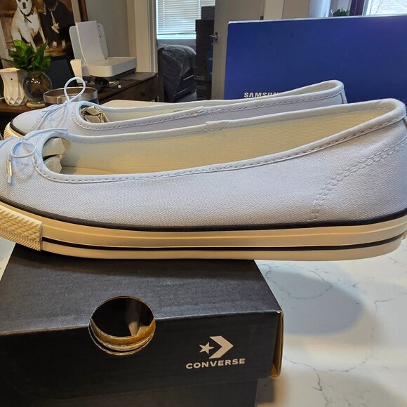 CONVERSE Chuck Taylor All Star Dainty Ballerina Slip-On Baby Blue Womens Size 8 - Picture 1 of 13